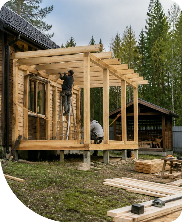 Строительство пристроек и построек на участке в Людинове